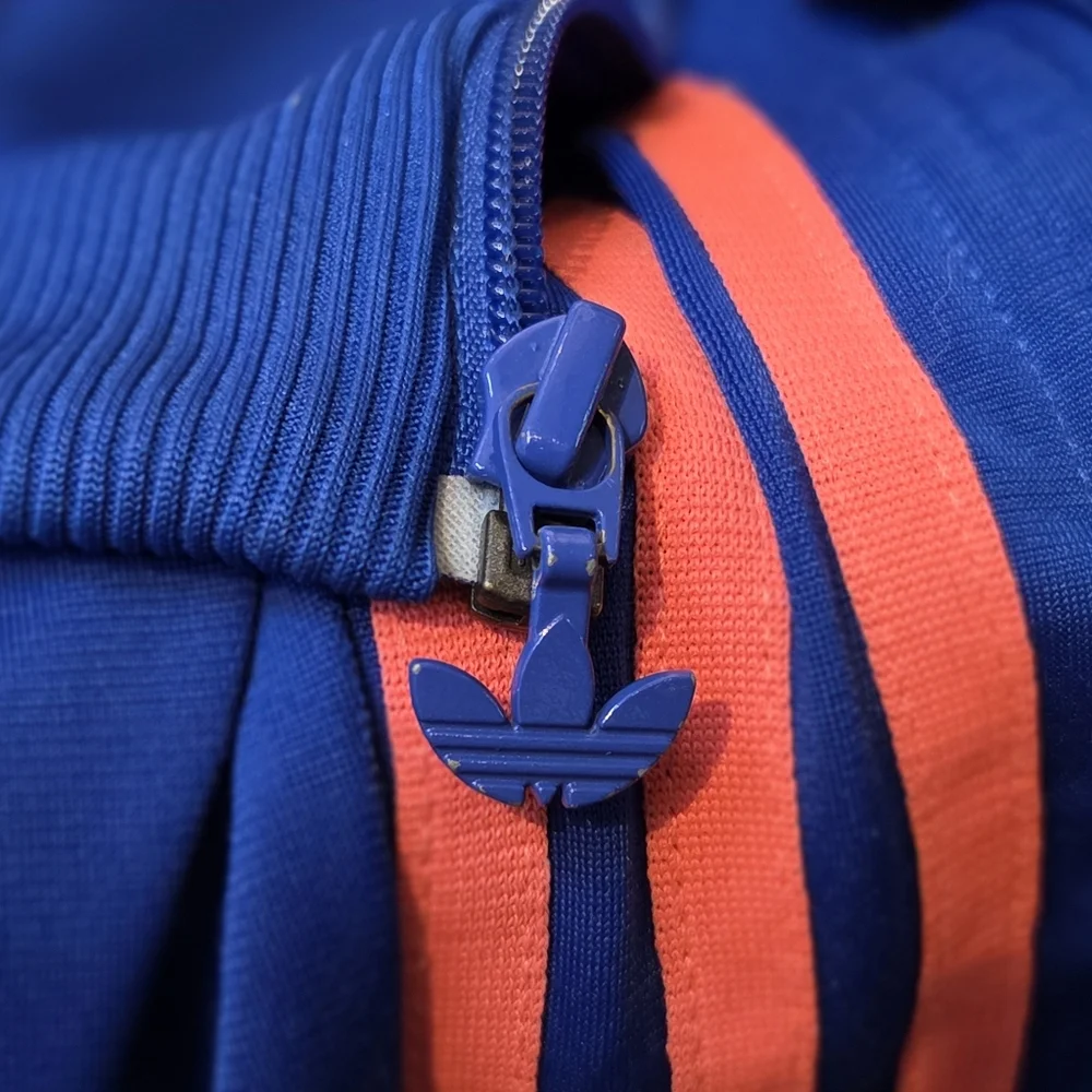 Track Set: Adidas Jacket (S) and Pants (XS) in Blue with Neon Pink Accents, 2012 - Picture 6 of 9